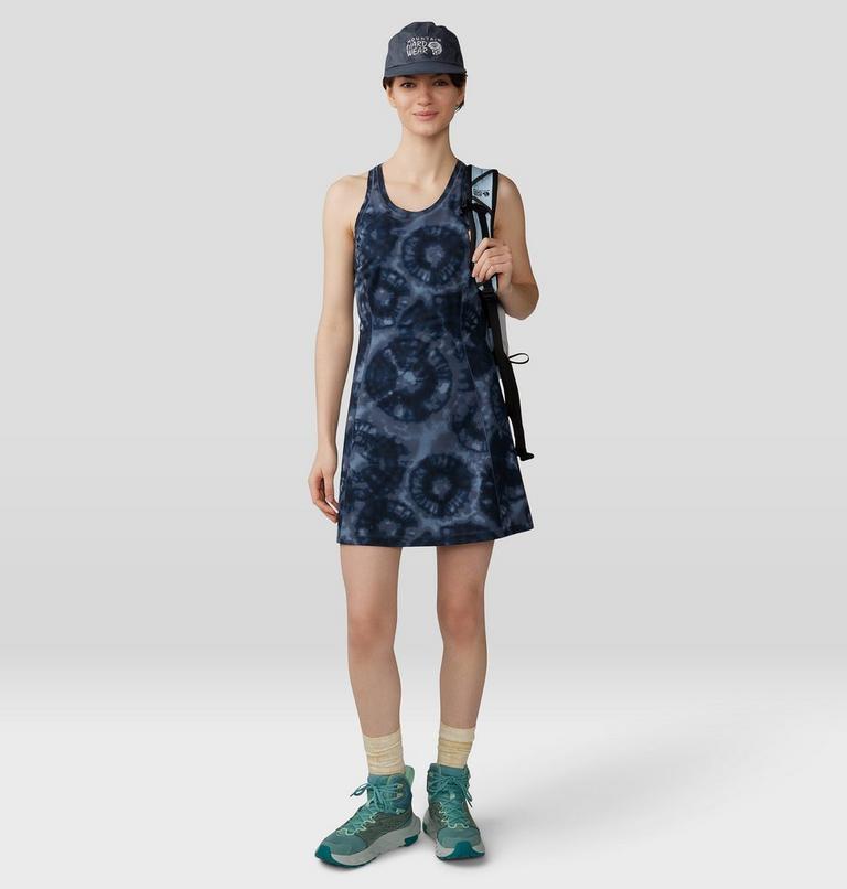 Women's Mountain Stretch Dress, Color: Blue Slate Spore Dye Print, image 9