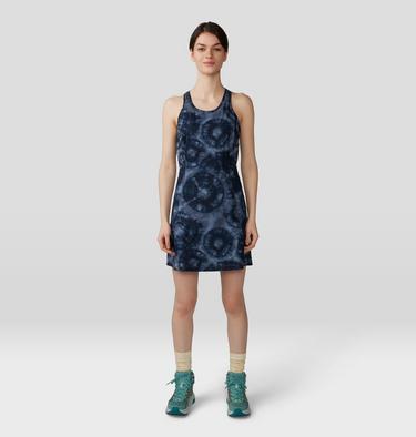 Women's Mountain Stretch Dress, Color: Blue Slate Spore Dye Print, image 5
