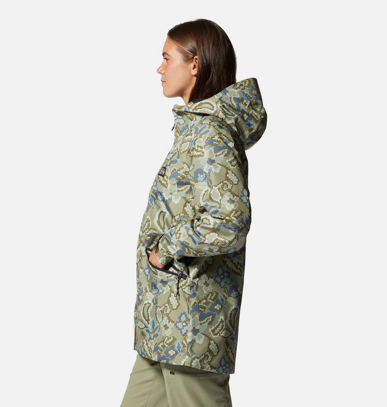 Women's LandSky GORE-TEX Jacket, Color: Mantis Green Floral Print, image 3