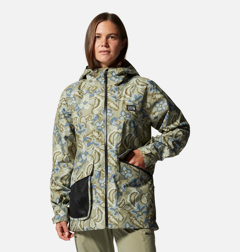 Women's LandSky GORE-TEX Jacket, Color: Mantis Green Floral Print, image 1