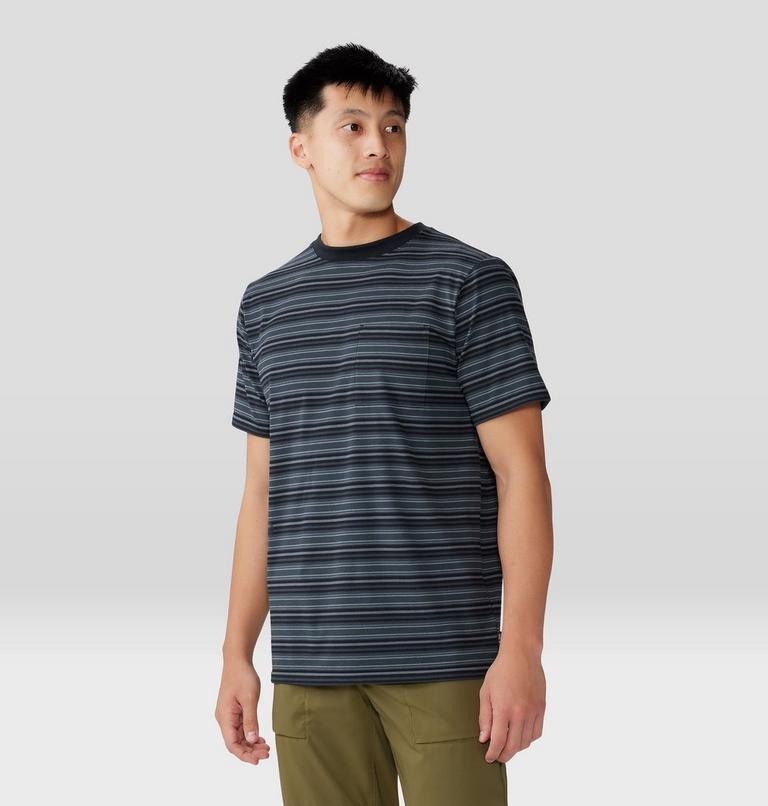 Men's Low Exposure Short Sleeve, Color: Black Crag Stripe, image 5