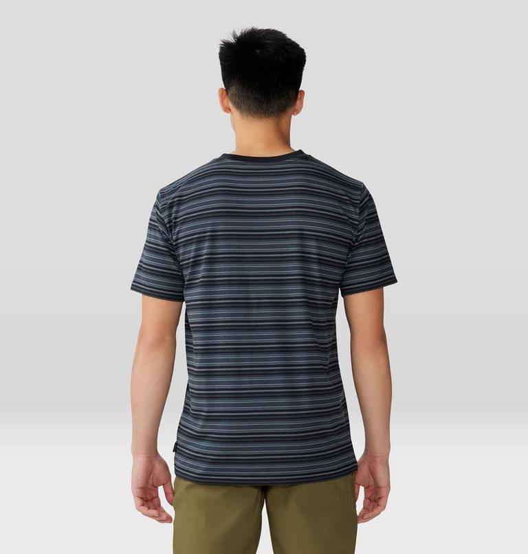 Men's Low Exposure Short Sleeve, Color: Black Crag Stripe, image 2