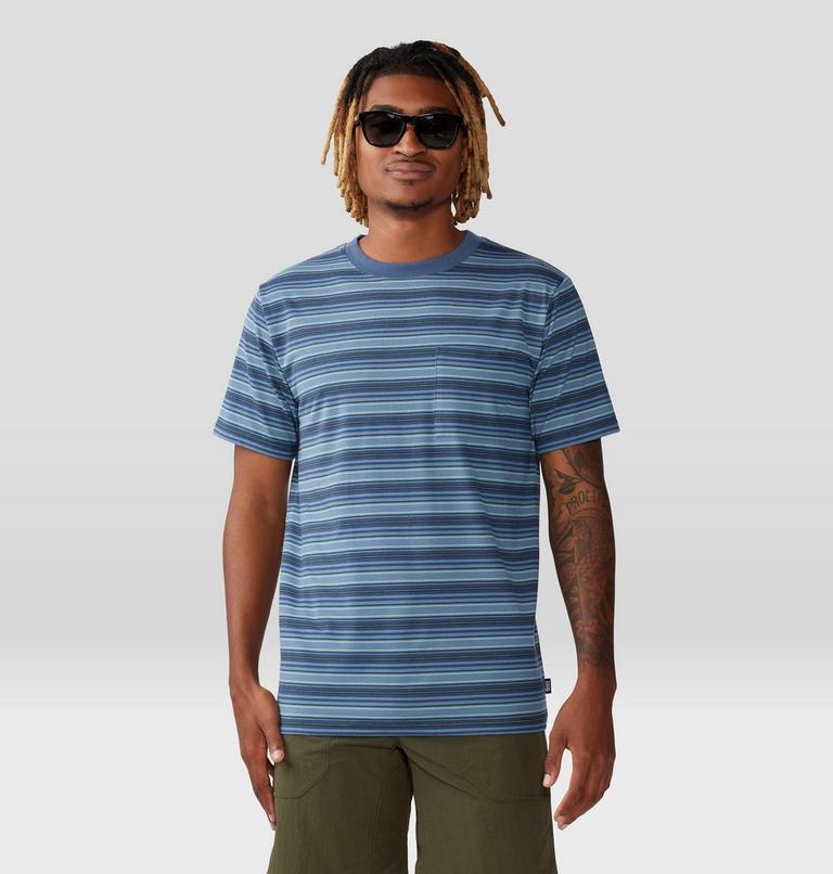 Men's Low Exposure Short Sleeve, Color: Zinc Crag Stripe, image 1