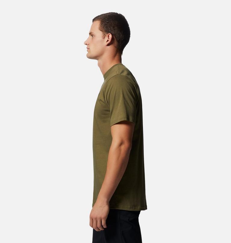Men's MHW Back Logo Short Sleeve, Color: Combat Green, image 3
