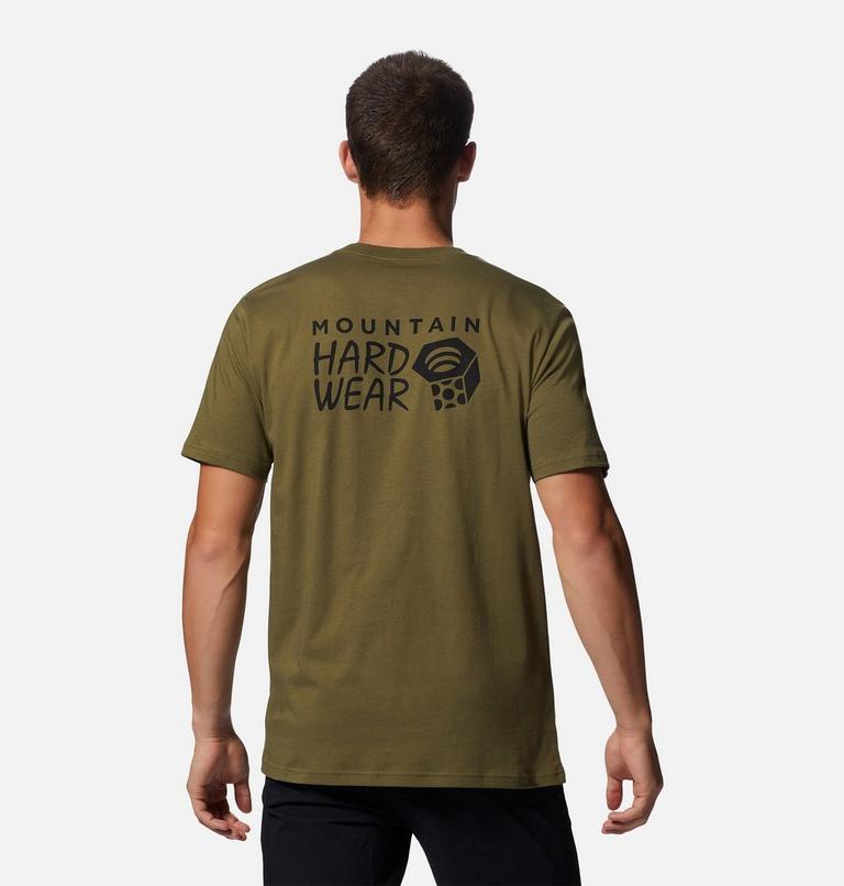 Men's MHW Back Logo Short Sleeve, Color: Combat Green, image 2