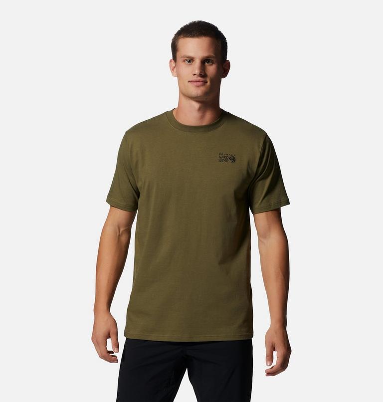 Men's MHW Back Logo Short Sleeve, Color: Combat Green, image 1