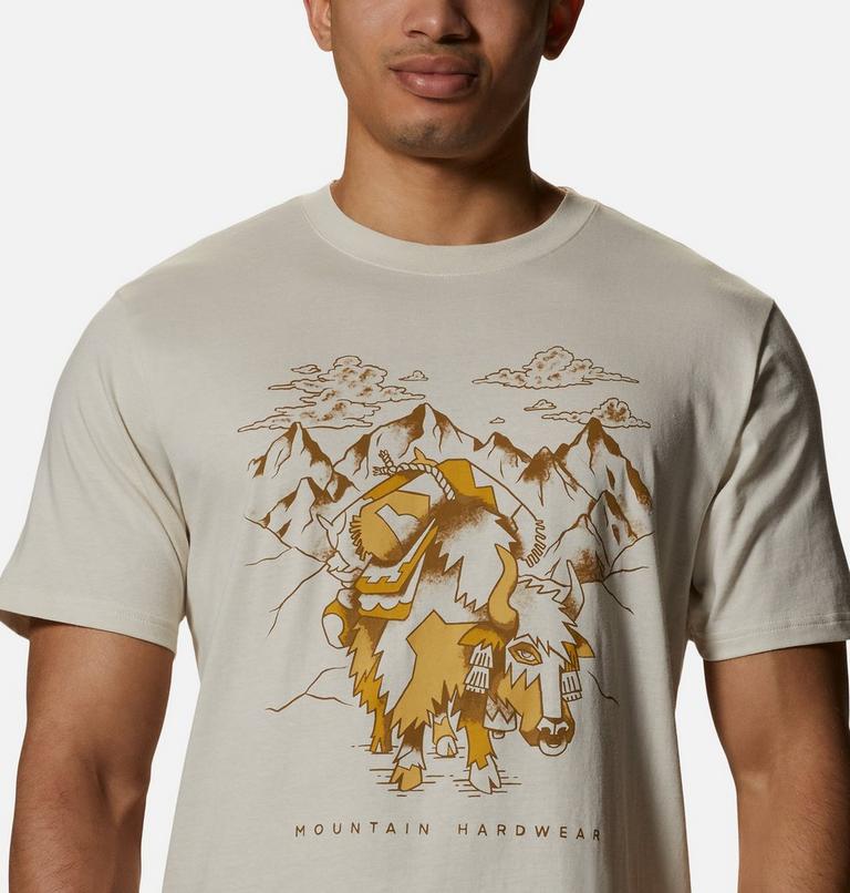 Men's Mountain Yak Short Sleeve Tee, Color: Stone, image 4