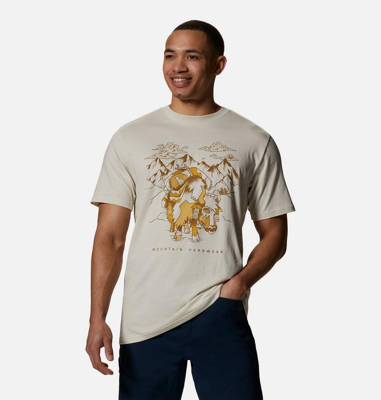 Men's Mountain Yak Short Sleeve Tee, Color: Stone, image 5