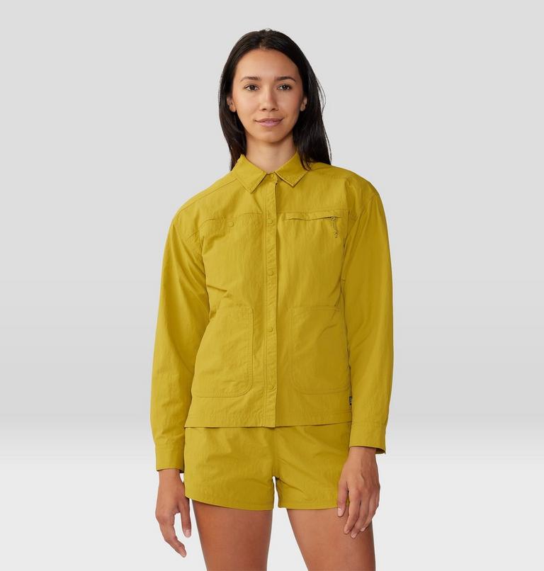 Women's Stryder Long Sleeve Shirt, Color: Dark Citron, image 1