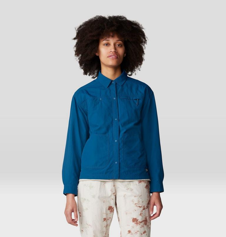 Women's Stryder Long Sleeve Shirt, Color: Dark Caspian, image 1