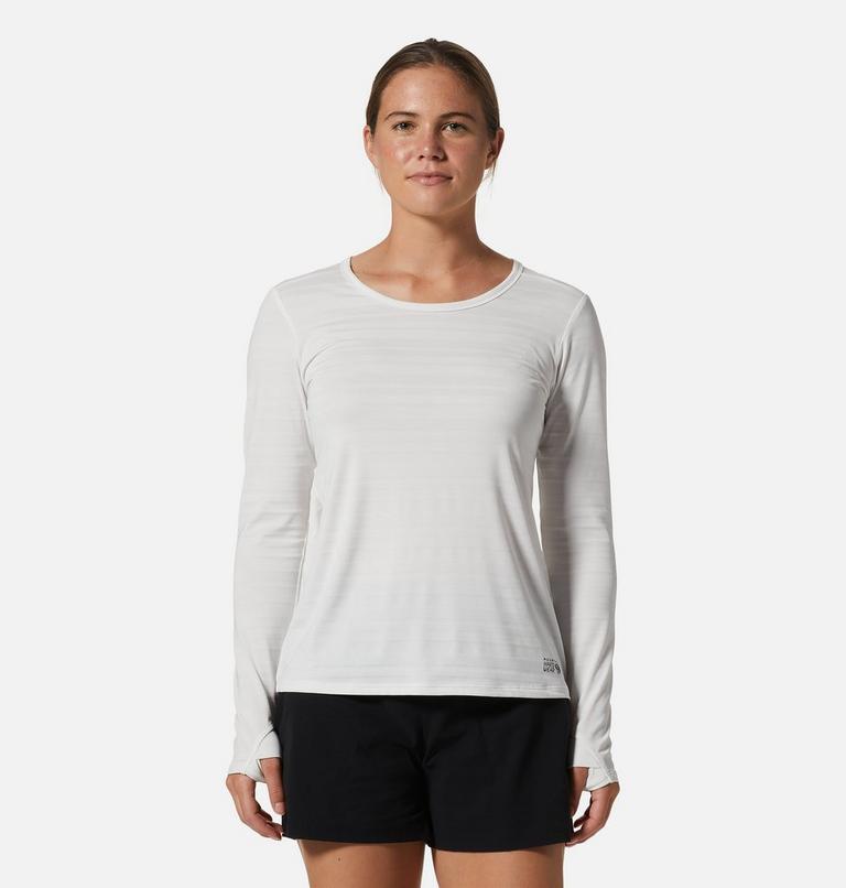 Women's Mighty Stripe Long Sleeve, Color: Fogbank, image 1