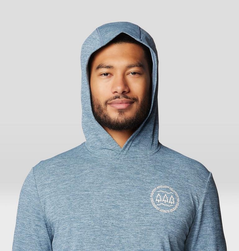 Men's Sunblocker Hoody, Color: Adriatic Blue Heather x, image 4