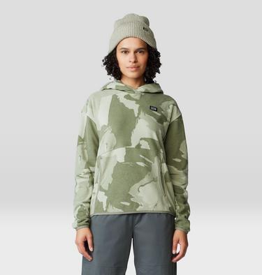 Women's Microchill Hoody, Color: Green Fade Snowdrifts Print, image 17