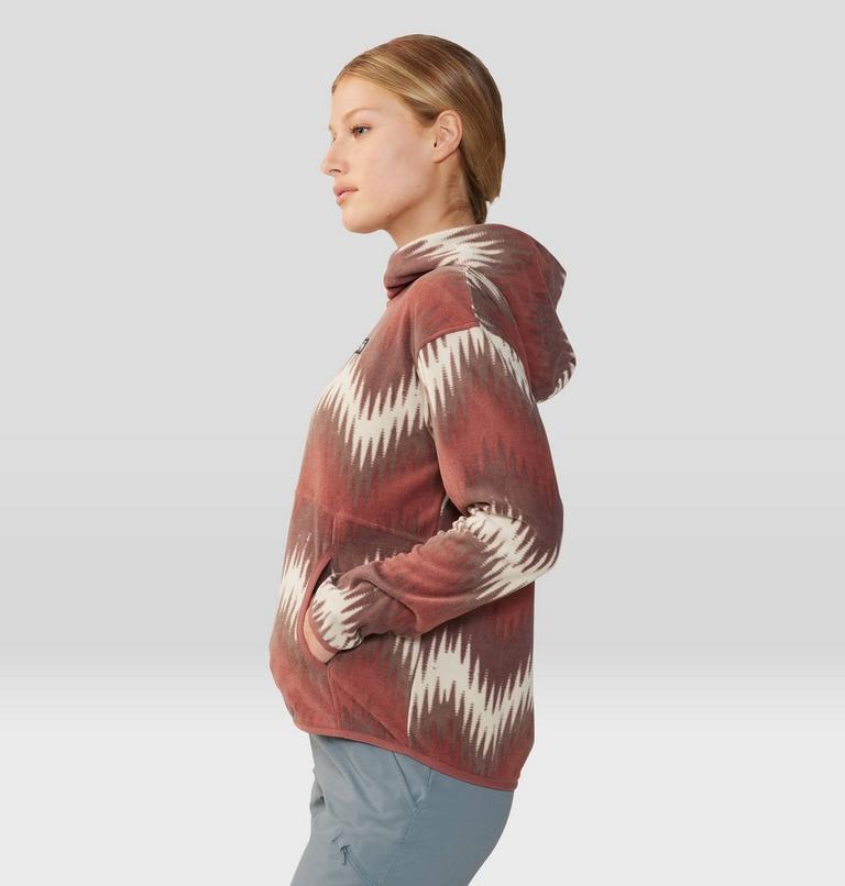 Women's Microchill Hoody, Color: Clay Earth Zig Zag Print, image 3