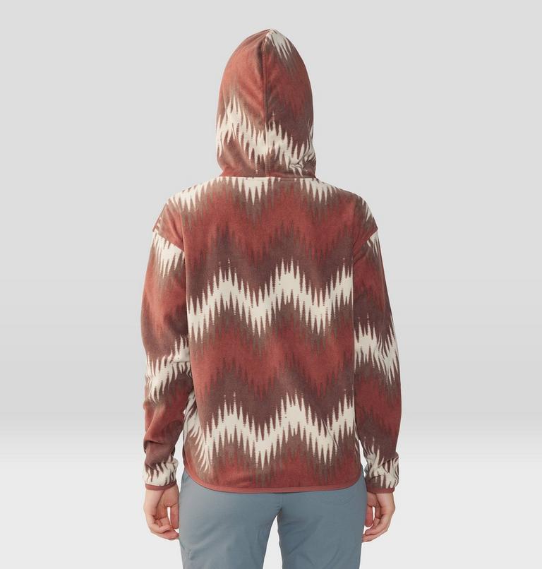 Women's Microchill Hoody, Color: Clay Earth Zig Zag Print, image 2