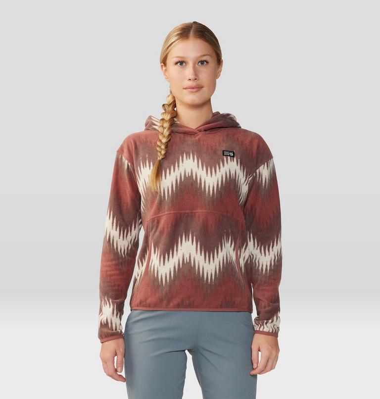 Women's Microchill Hoody, Color: Clay Earth Zig Zag Print, image 1