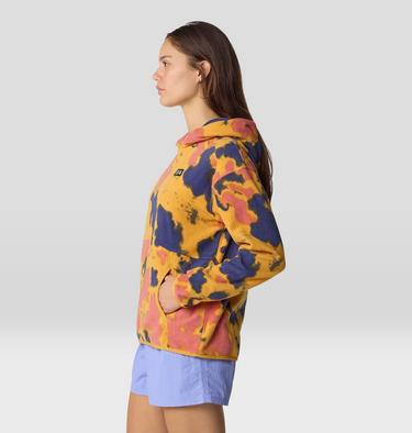 Women's Microchill Hoody, Color: Sundown Gold Blissed Dye Print, image 8