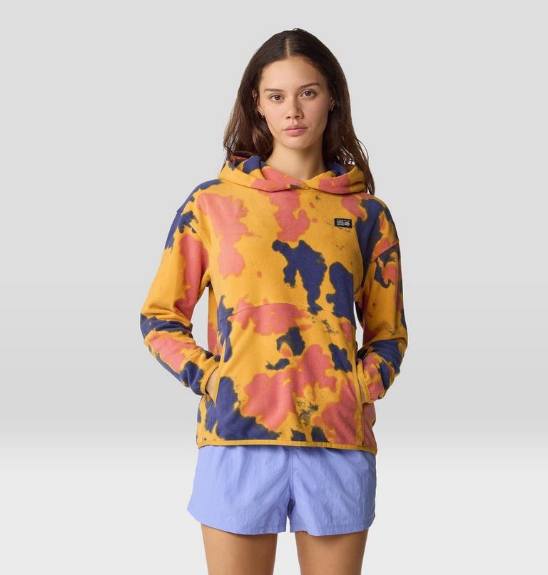 Women's Microchill Hoody, Color: Sundown Gold Blissed Dye Print, image 6