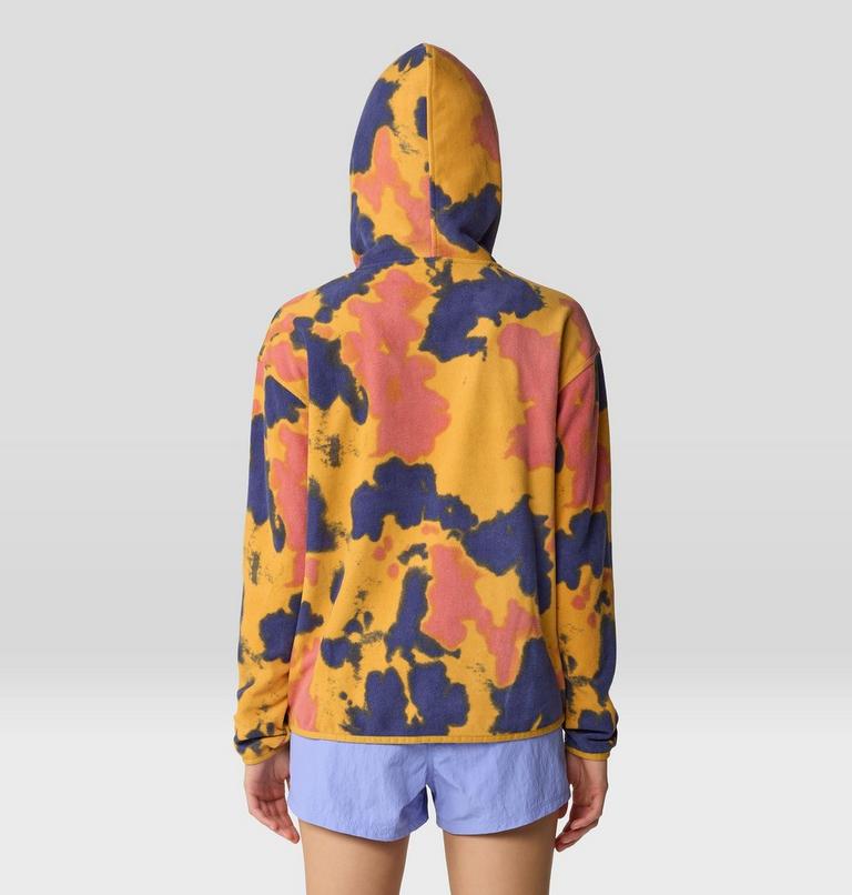 Women's Microchill Hoody, Color: Sundown Gold Blissed Dye Print, image 3
