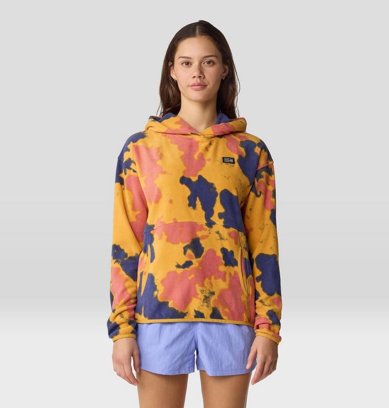 Women's Microchill Hoody, Color: Sundown Gold Blissed Dye Print, image 1