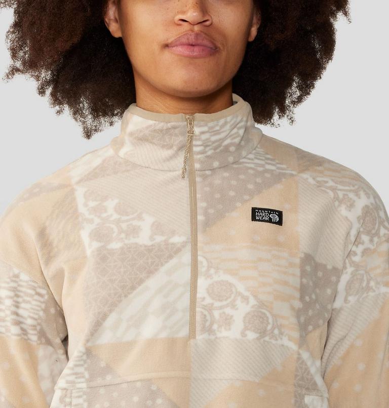 Women's Microchill Pullover, Color: Oyster Shell Quilt Print, image 4