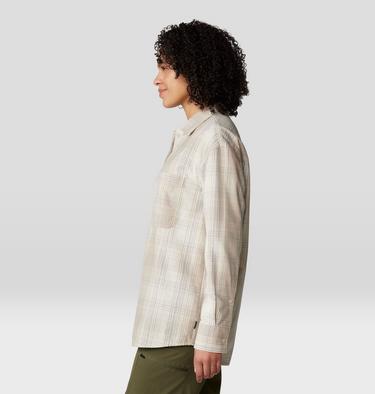 Women's Dolores Flannel Long Sleeve Shirt, Color: Wild Oyster Starlights Plaid, image 3