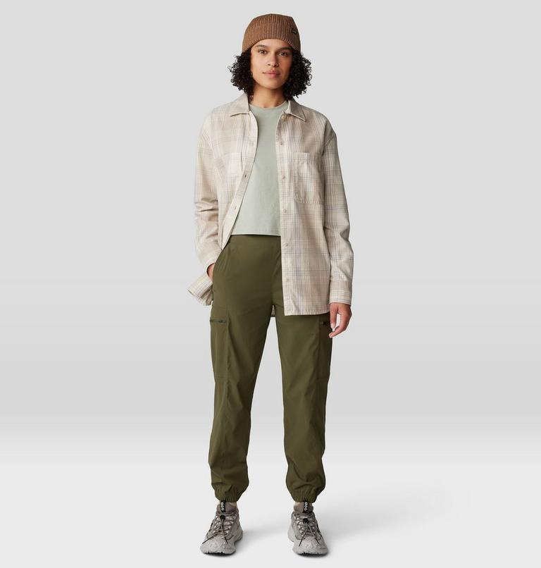 Women's Dolores Flannel Long Sleeve Shirt, Color: Wild Oyster Starlights Plaid, image 7