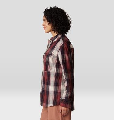Women's Dolores Flannel Long Sleeve Shirt, Color: Pluot Starlights Plaid, image 3