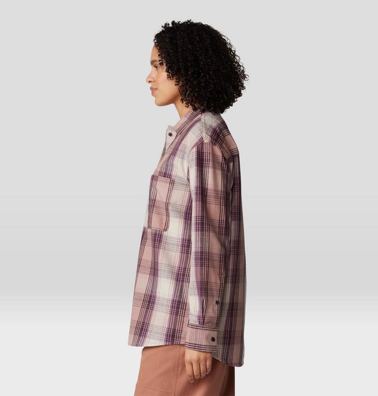 Women's Dolores Flannel Long Sleeve Shirt, Color: Smoky Quartz Starlights Plaid, image 3
