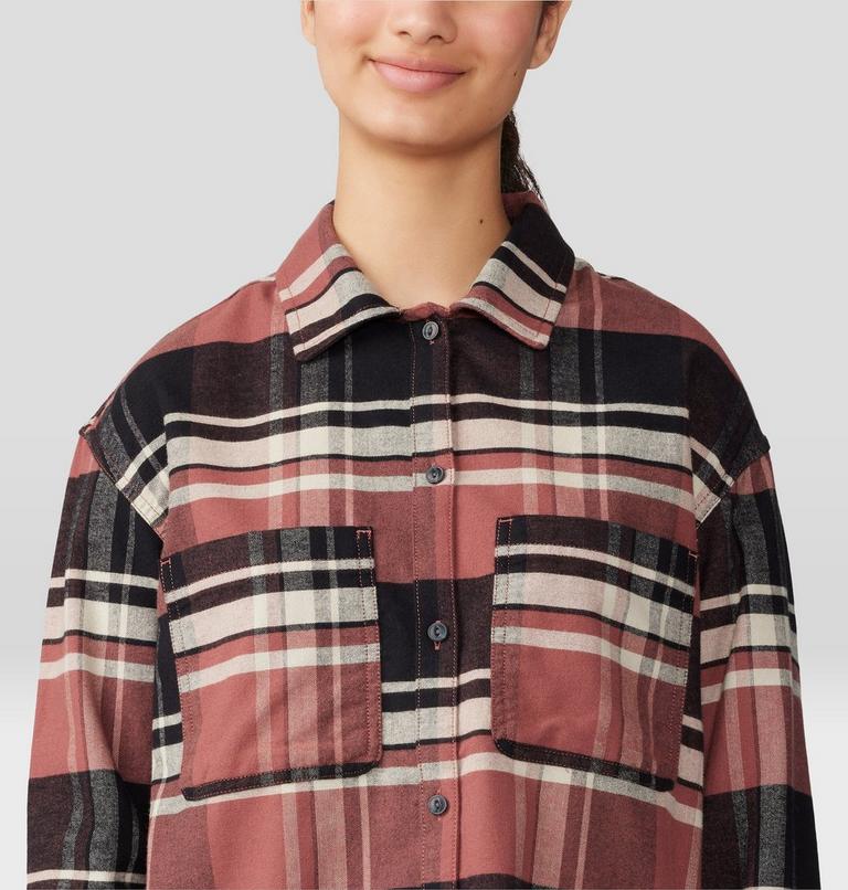 Women's Dolores Flannel Long Sleeve Shirt, Color: Clay Earth, image 4