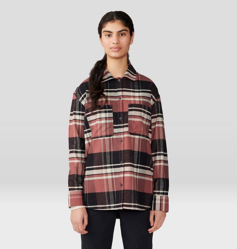 Women's Dolores Flannel Long Sleeve Shirt, Color: Clay Earth, image 1