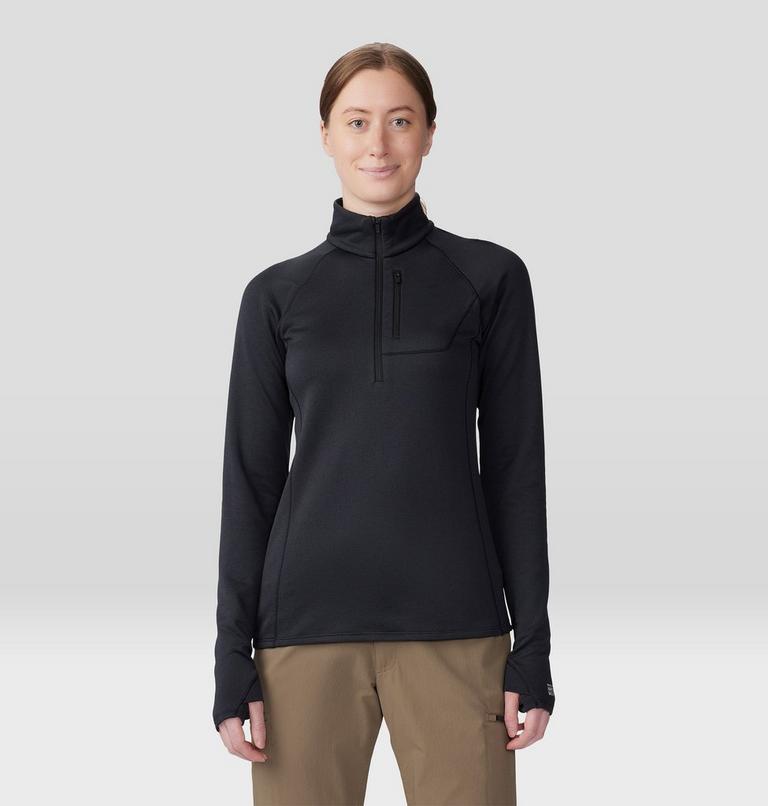 Women's Glacial Trail Half Zip, Color: Black, image 1