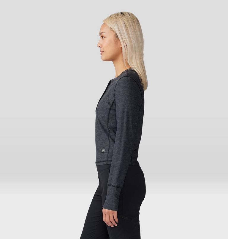 Women's Chillaction Henley, Color: Black Heather, image 3