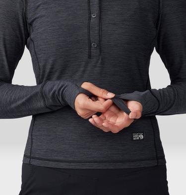 Women's Chillaction Henley, Color: Black Heather, image 8