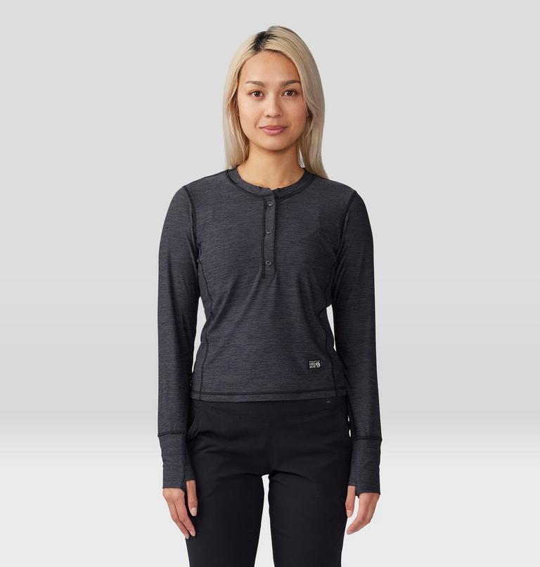 Women's Chillaction Henley, Color: Black Heather, image 6