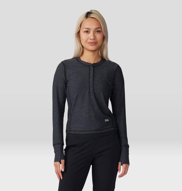 Women's Chillaction Henley, Color: Black Heather, image 1