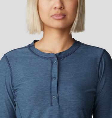 Women's Chillaction Henley, Color: Adriatic Blue Heather, image 4