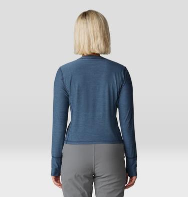 Women's Chillaction Henley, Color: Adriatic Blue Heather, image 2