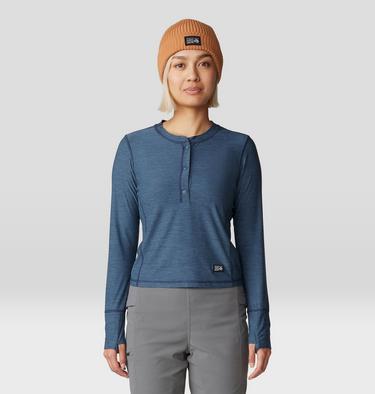 Women's Chillaction Henley, Color: Adriatic Blue Heather, image 1
