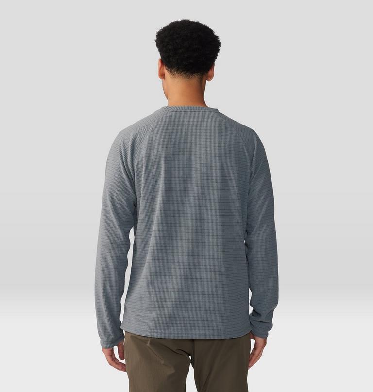 Men's Summit Grid Long Sleeve Crew, Color: Foil Grey, image 2