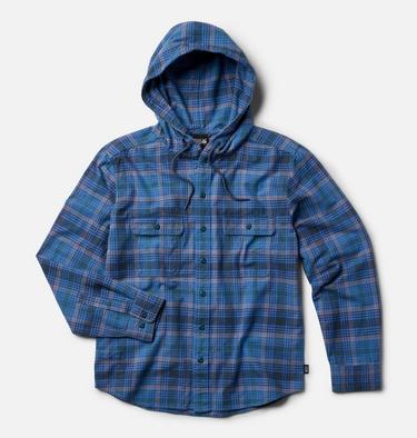 Men's Dusk Creek Long Sleeve Hooded Shirt, Color: Adriatic Blue Billy Plaid, image 14
