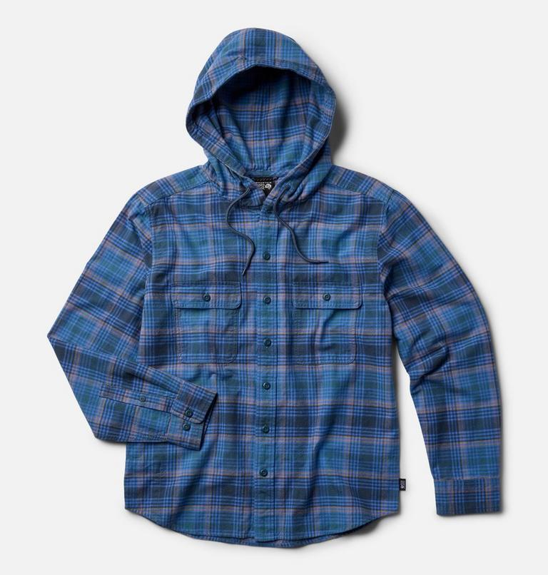 Men's Dusk Creek Long Sleeve Hooded Shirt, Color: Adriatic Blue Billy Plaid, image 2