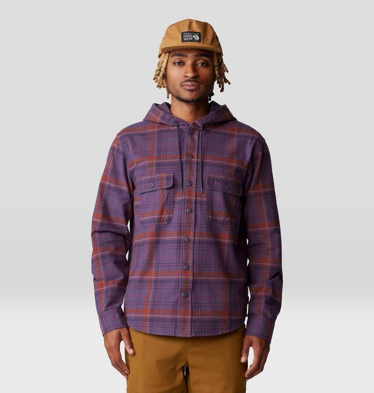 Men's Dusk Creek Long Sleeve Hooded Shirt, Color: Blurple Bowline Plaid, image 1