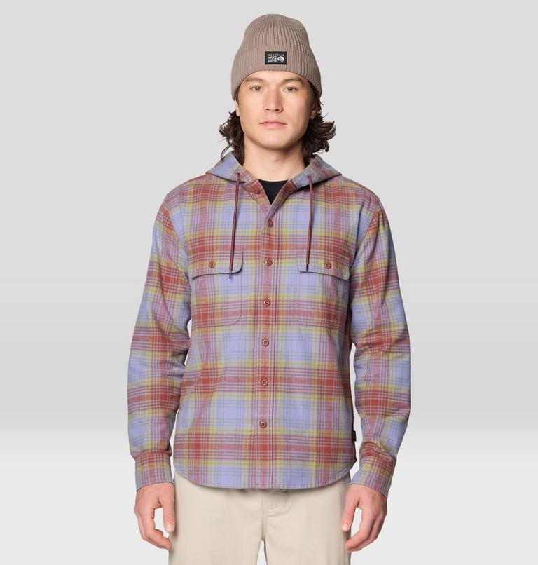 Homme Dusk Creek Manches longues Hooded Chemise, Color: Bourbon Brown Billy Plaid, image 5