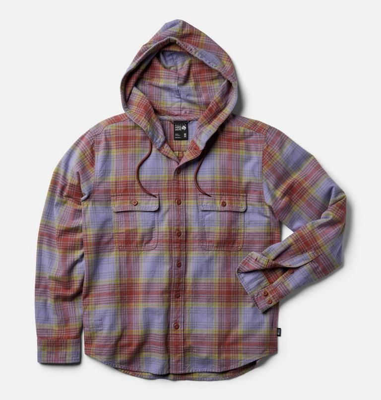 Homme Dusk Creek Manches longues Hooded Chemise, Color: Bourbon Brown Billy Plaid, image 2