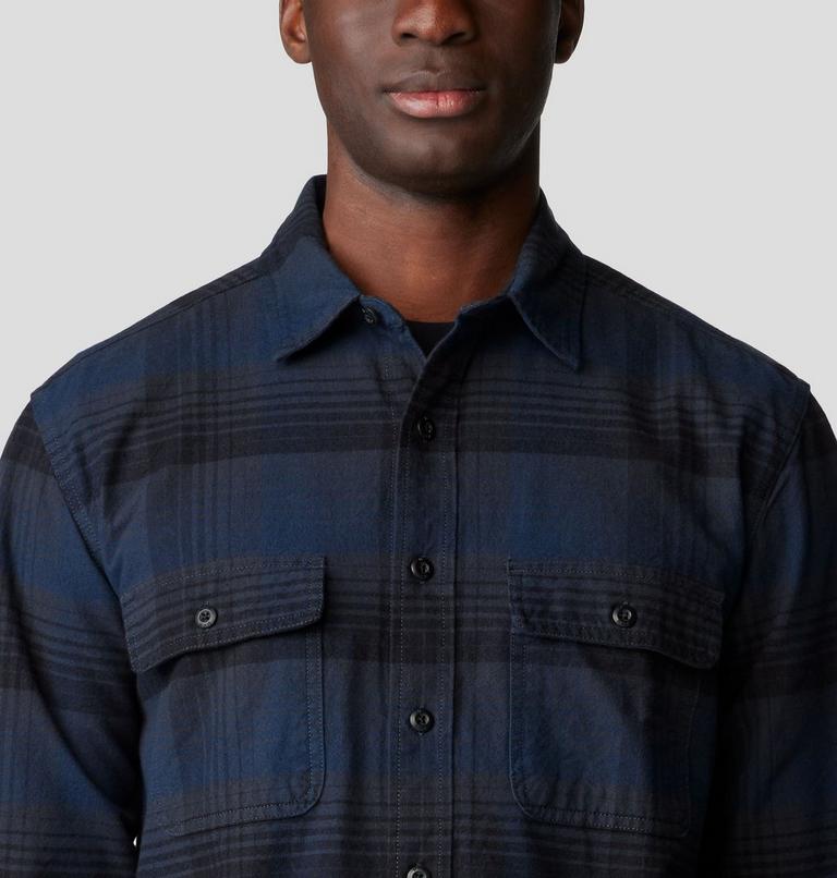 Men's Dusk Creek Flannel Long Sleeve Shirt, Color: Dark Storm Glasshouse Plaid, image 4