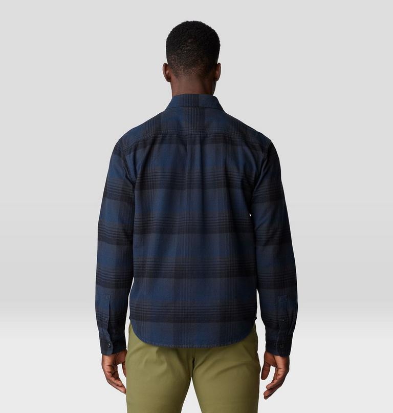 Men's Dusk Creek Flannel Long Sleeve Shirt, Color: Dark Storm Glasshouse Plaid, image 2