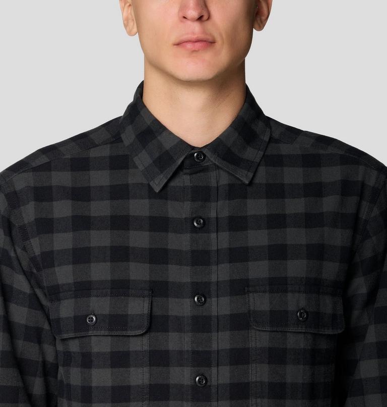 Men's Dusk Creek Flannel Long Sleeve Shirt, Color: Black Mini Buffalo Check, image 4