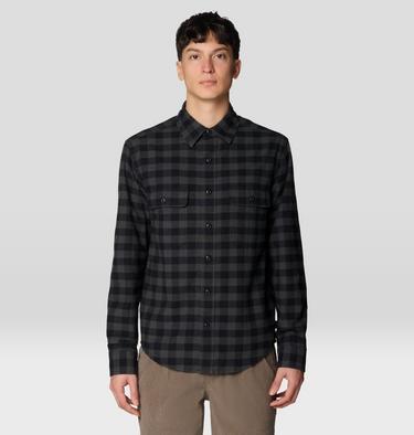 Men's Dusk Creek Flannel Long Sleeve Shirt, Color: Black Mini Buffalo Check, image 9