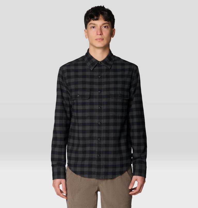 Men's Dusk Creek Flannel Long Sleeve Shirt, Color: Black Mini Buffalo Check, image 1